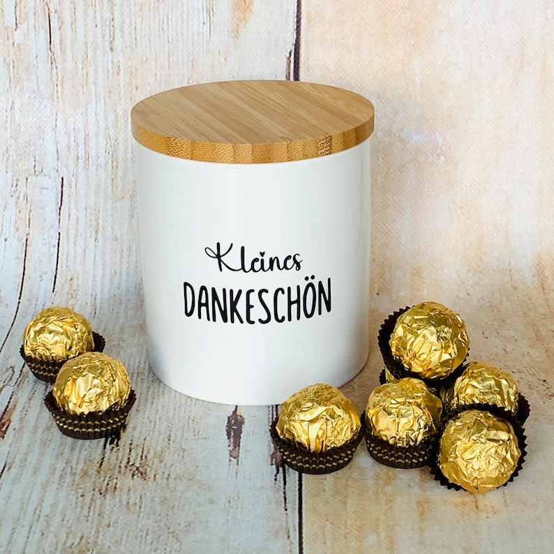 Porcelain box as a personal gift with a funny print Storage jar personalized Birthday gift Housewarming gift kleines Dankeschön