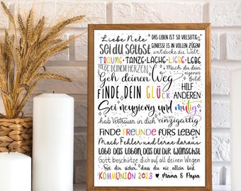 Personalized poster as a unique gift for First Communion | First Communion gift