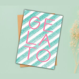 GELATO Postkarte und weitere Karten mit Summer Vibes, fröhlich-bunt für gute Laune