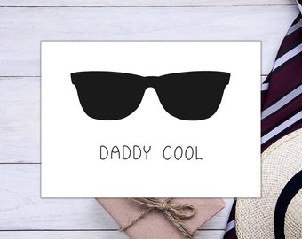 Lustige Vatertagskarte Daddy cool für alle tollen Väter, Postkarte C6, Karte für den besten Vater