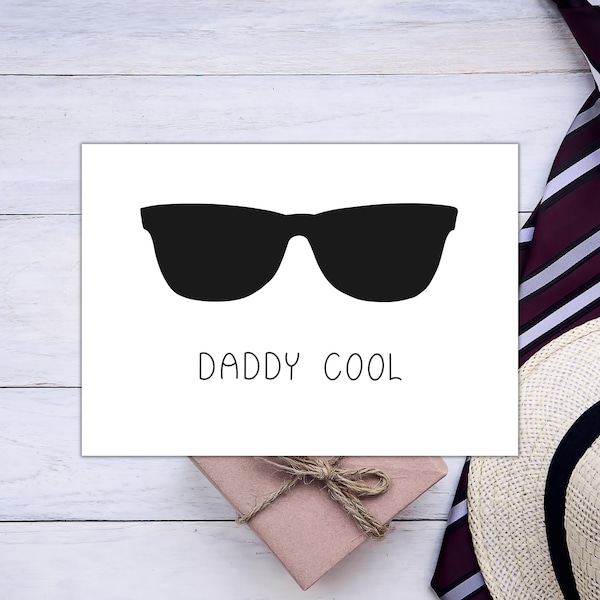 Lustige Vatertagskarte Daddy cool für alle tollen Väter, Postkarte C6, Karte für den besten Vater