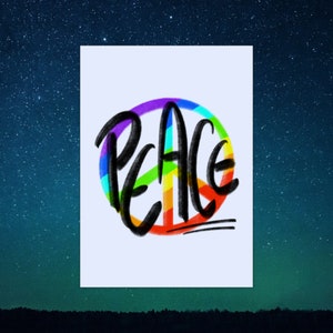 Postkarte Frieden, Friedenskarte, Peace, Botschaft versenden, Karte als Statement, Karte Frieden, Karte Peace