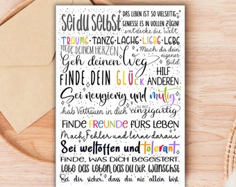 Motivational card with handlettering – For starting school, changing jobs and new paths