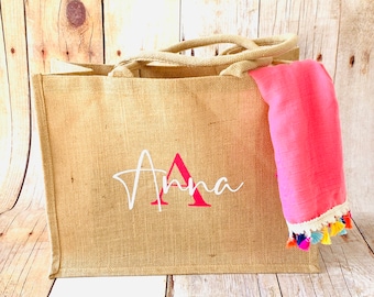Jute shopper, a personalized bag with a name or other desired text, a great and sustainable individual gift idea