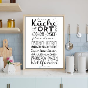 Cartaz para a cozinha | Área de estar | baixar pdf | Cartaz de cozinha para imprimir imediatamente | Viver e conviver | Decoração de cozinha | Imagem de cozinha