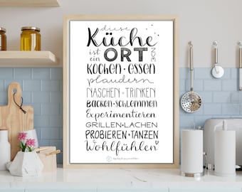 Posters for the kitchen | Living area | PDF download | Kitchen posters for instant printing | Living and life | Kitchen decor | Kitchen picture