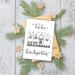 Postkarte Weihnachtskarte Münster | Prinzipalmarkt | Karte Weihnachte | Klappkarte Frohe Weihnachten | Karte Prinzipalmarkt