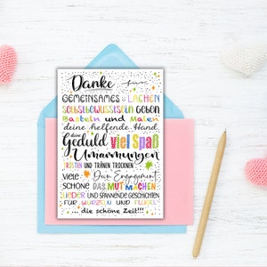Abschiedskarte Erzieherin Kindergarten, zum Abschied von der Kita, als Erziehergeschenk und Dankeskarte