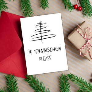 Weihnachtskarte Ä Tännschen, lustige Postkarte zu Weihnachten, Grußkarte Weihnachten, Postkarte Ä Tännschen