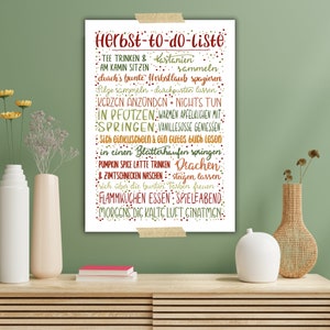 Poster Herbst To do Liste | Herbst Dekoration |  Poster Herbst | Herbst bucket list | Herbstaktivitäten