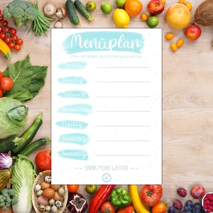 Familien-Menüplaner – Wochenplaner Block zum Abreißen | Meal Planner für stressfreie & gesunde Essensplanung