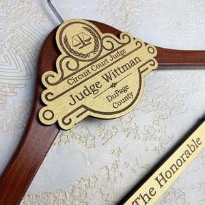 Personalized Hanger for Judge, Gift for New Judge, Investiture Ceremony Gift, Unique Personalized Gift for Judge, Retirement Gift for Judge