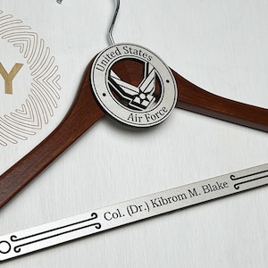 USFA Rank Hanger, Personalized Military Gifts, USAF Personalized Gift, Custom Army Veteran Gift, Army Retired Gift, Military Uniform Hanger