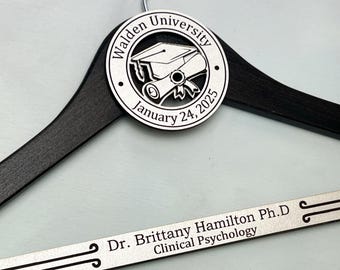 Personalized PhD Graduation Hanger: Engraved Doctoral Gift
