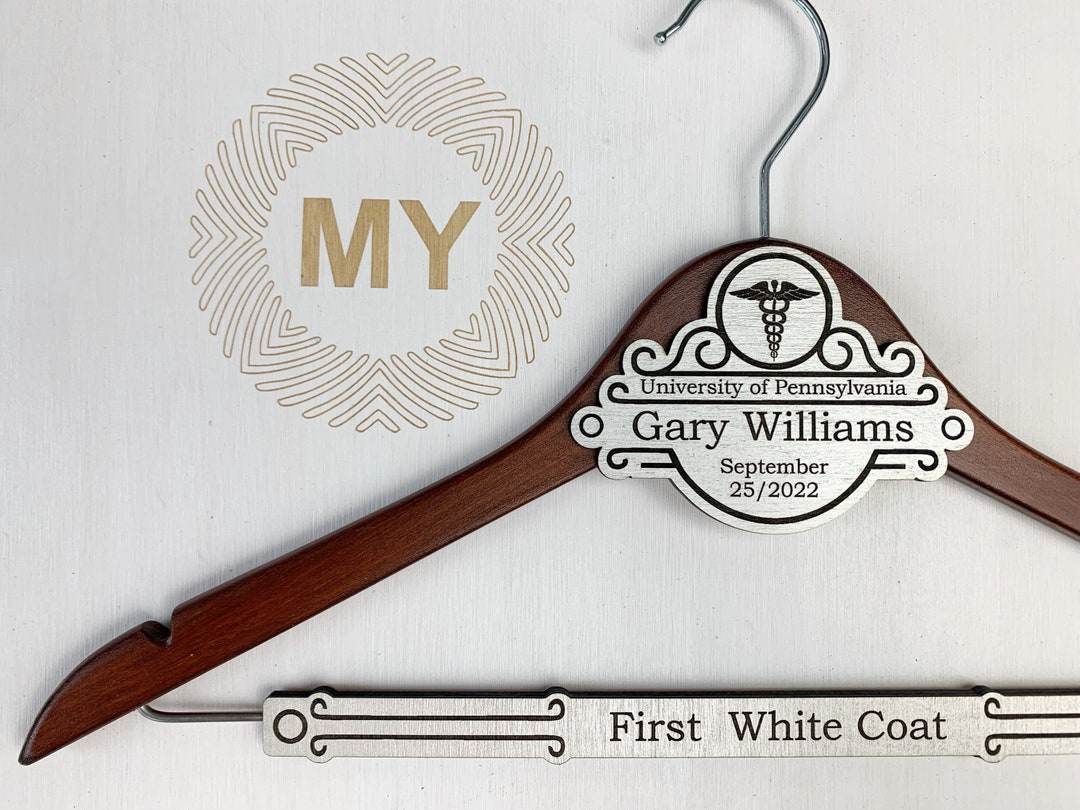 1st White Coat Hanger, Doctor Coat Hanger, Medical Gifts for Women