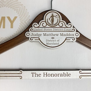 Personalized Hanger for Judge, Gift for Judge, Custom Hanger, Investiture Ceremony Gift, Unique Personalized Gift, Retirement Gift