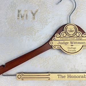 Personalized Hanger for Judge, Gift for Judge, Custom Hanger, Investiture Ceremony Gift, Unique Personalized Gift, Retirement Gift