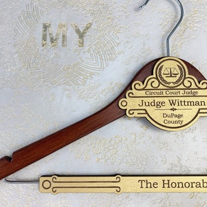 Personalized Hanger for Judge, Gift for Judge, Custom Hanger, Investiture Ceremony Gift, Unique Personalized Gift, Retirement Gift