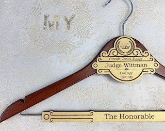 Personalized Hanger for Judge, Gift for Judge, Custom Hanger, Investiture Ceremony Gift, Unique Personalized Gift, Retirement Gift