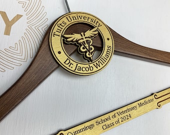 獣医への贈り物、白衣ハンガー、医学生への贈り物、獣医師、医学部卒業、初めての白衣ハンガー、初めての白衣