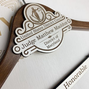 Personalized Hanger for Judge, Gift for Judge, Custom Hanger, Investiture Ceremony Gift, Unique Personalized Gift, Retirement Gift