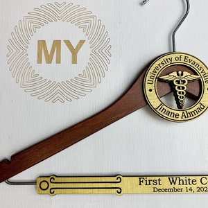 White Coat Hanger, Gift for New Doctor, Medical Student Gift, Unique Gift for Med Student, 1st White Coat Hanger, First White Coat Gift