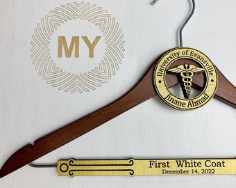 White Coat Hanger, Gift for New Doctor, Medical Student Gift, Unique Gift for Med Student, 1st White Coat Hanger, First White Coat Gift