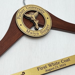Personalized White Coat Hanger: Chiropractic Gift, New Doctor Graduation