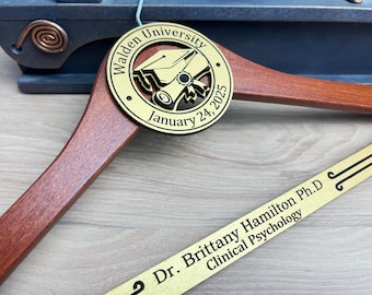 Personalized PhD Hanger: PhD Gift, Personalized PhD Graduation Gift, Doctorate Graduation Gift, Hooding Ceremony Gift, Doctoral Candidate
