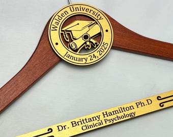 Personalized PhD Graduation Hanger: Engraved Doctoral Gift