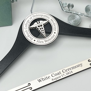 Personalized White Coat Ceremony Gift: Engraved Doctor Coat Hanger, 1st White Сoat Gift for New Doctor