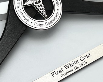 Personalized White Coat Hanger, Doctor Medical Student Gift, First Coat Ceremony