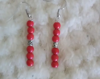 Red beaded earrings