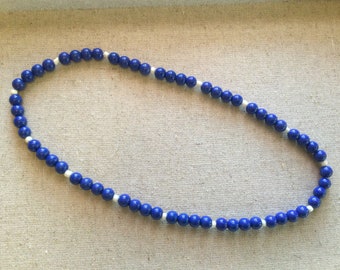 cobalt blue with white accents necklace