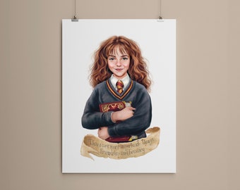Hermione Granger Art Poster: Wizard Movie Quote (Digital Download)