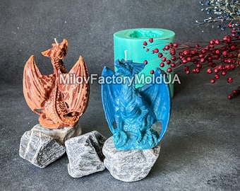 3D Dragon mold silicone - Dragon candle mold - Christmas candle mold - DIY Candle mold dragon - Dragon New Year mold - Beewax candle mold