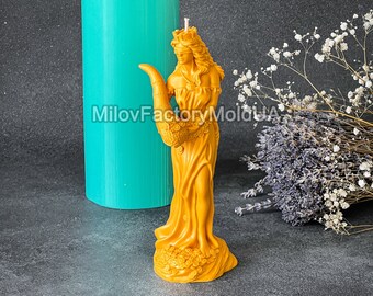 Fortuna goddess beeswax candle mold  - Esoteric candle mold silicone Fortuna - Gypsum mold Fortuna - Goddess of luck candle mold