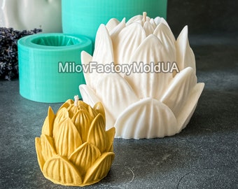 Lotus Flower Mold - 3D Lotus Mold - DIY Candle Flower Mold - Soap Silicone Mold Flower - Silicone Mold Lotus