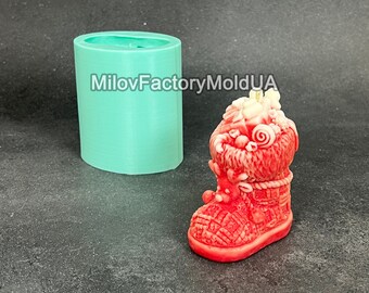 Santa's boot mold - Gifts sock mold - Christmas candle mold - DIY Christmas gift - Christmas boot mold silicone Soap mold Santa's boot