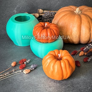 Realistic Pumpkin candle silicone mold -  Pumpkin mold -  Silicone mold pumpkin - Pumpkin soap mold - DIY candle mold pumpkin
