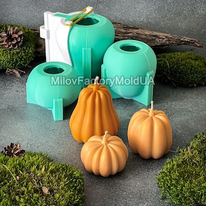Pumpkin Silicone Mold - Pumpkin Candle Mold - 3D Pumpkin Mold Silicone - Pumpkin Gypsum Concrete Soap Mold - Halloween Candle Mold Set