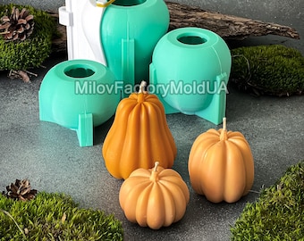 Pumpkin Silicone Mold - Pumpkin Candle Mold - 3D Pumpkin Mold Silicone - Pumpkin Gypsum Concrete Soap Mold - Halloween Candle Mold Set