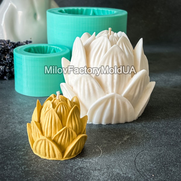 Fleur de Lotus Moule - 3D Lotus Moule - DIY Bougie Fleur Moule - Savon Silicone Moule Fleur - Silicone Moule Lotus