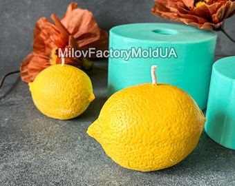3D Lemon Silicone Mold - Lemon Candle Mold - Soap silicone Mold Lemon - Fruit soap mold - Candle mold lemon silicone - Concrete lemon mold