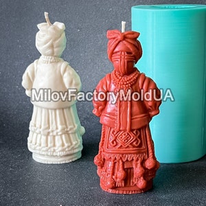 Motanka doll silicone mold - Slavic amulet doll mold - Folklore Decor Mold - Concrete female statuette mold - Female statuette candle mold