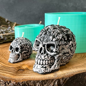 3D Skull candle mold - Skull with Souls silicone mold - Mold for candles Skull - Human Skull mold - Halloween candle mold Scary candle mold