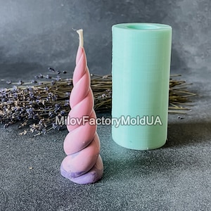 Unicorn Horn Silicone Mold - Unicorn Horn Candle Mold -  Mold for Gypsum, Concrete, Jesmonite, Plaster Decor Tall Swirling Mold