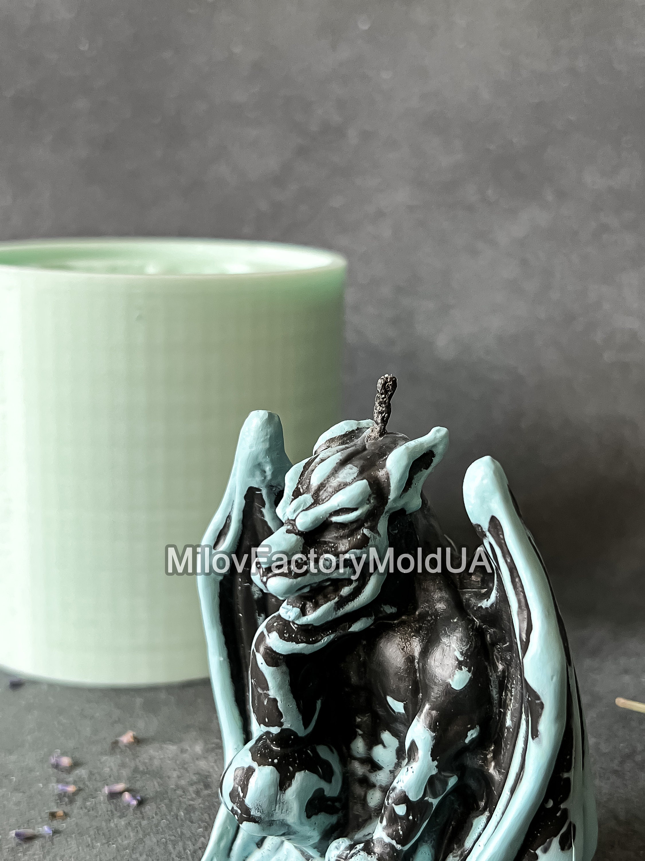 Gargoyle Candle Silicone Mold Halloween Gargoyle Mold Etsy