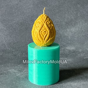 Easter Egg Mold With Woodcarving Ornament - Candle Silicone Mold  Easter Egg - Egg Silicone Mold - Easter Molds - DIY Easter gift