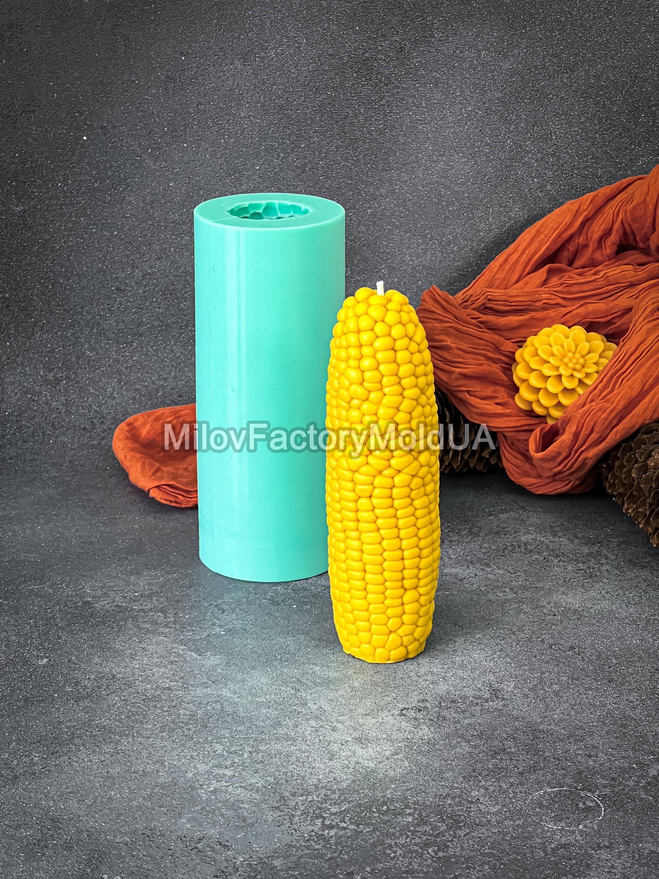3D Corn candle mold - Whole 3D corn candle sculpture mold - Fall candle mold silicone сorn  DIY corn candle mold silicone Cylinder mold corn